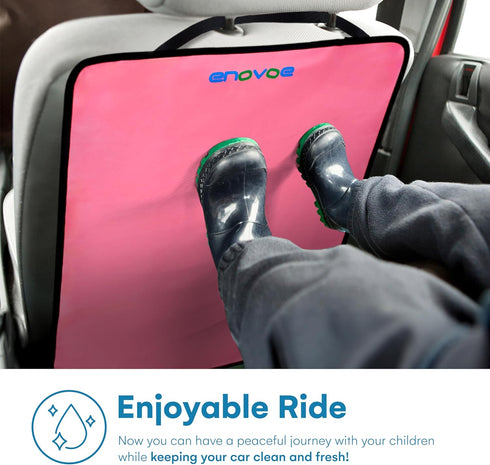 Set 2 16.8x32.8inch Enovoe Kick Mats - of - Back of Seat Protector for Kids Feet - Car Seat Back Protector - Shields