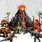 Large Volcano Set with 9 Realistic Dinosaur Action Figures, Simulated Eruptions with Sounds, Gift for Kids 2-10 Years