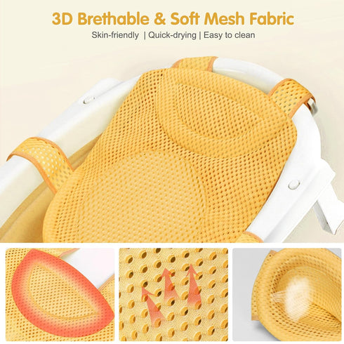 0-12 Colorlife Baby Bath Seat Support Net Infant Bathing Seat Support Mat, Adjustable Comfortable Non-Slip Five-Pointed