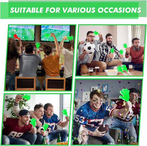 Generic 12 7.5 Inch Pieces Plastic Hand Clappers Noise Makers for Football Basketball Cheerleading Party Favors(Green