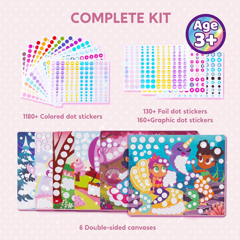 3-7, Klever Kits Dot Art Kit for Kids, No Mess Sticker for Toddlers Craft Kits, DIY Creative Activity, Travel Toy