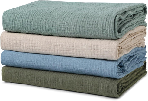 GLLQUEN BABY Muslin Swaddle Blankets for Boys and Girls, 4-Pack Baby Blankets