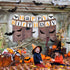 Halloween Party Decorations - Orange Black Latex Balloons, Happy Birthday Banner, 32pcs Black Vampire Bats