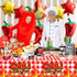3Pcs Chili Cook Off Tablecloth - 87x51In Plastic Table Covers for Mexican Chili Buffet Baby Shower Party