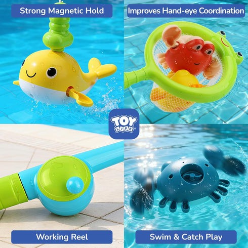 1-3, 1-3 TOY Life Bath Toys for Kids Ages Magnetic Fishing Game with Mold Free Wind Up Bath Toys for Toddlers & Toy