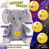 Christmas,13'' Cuteoy Plush Gray Elephant Star Projector Musical Adjustable Singing Night Light Stuffed Animals Glowing