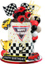 DRWATE 20 PCS Truck Cake Toppers Truck Cake Decorations Hot Red Ball Race