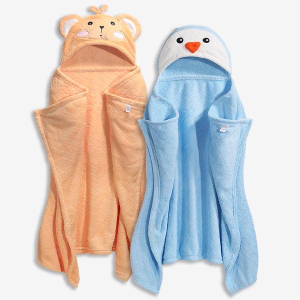Toddler Bath Towel for Boy Girl 0-5 Years, 2 Pcs Baby Towels
