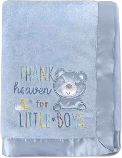 30x40 Fleece Baby Nursery Blanket with Satin Trim for Boys, Girls, and