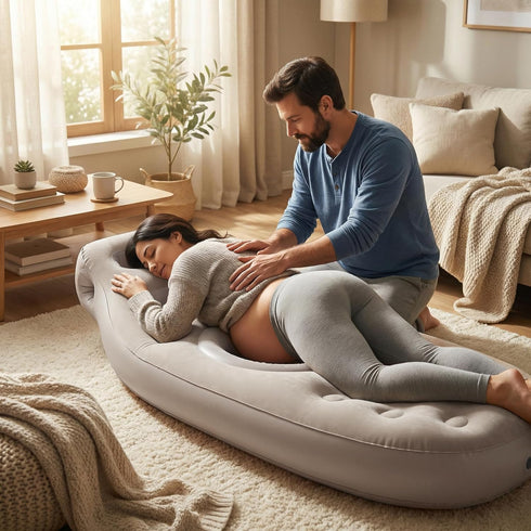 EasTeebw Tummy Inflatable Nest Pregnancy Pillow with Belly Hole, Belly Mattress for Pregnancy Pillow Stomach