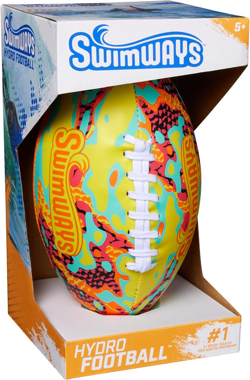 SwimWays Hydro Waterproof Football, Outdoor Games for Kids & Adults, Pool Party Accessories, 9.25 Inches (Orange)
