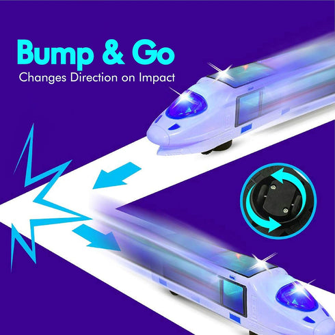 WEofferwhatYOUwant Electric Train Toy with 3D Lightning - Battery Powered Monorail Train Set for Kids