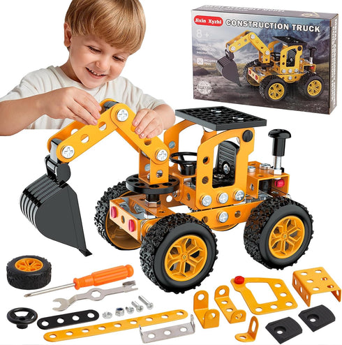 Erector Sets Metal Assembly Toys Model Excavator Kits for STEM Projects, Birthday Gifts for Kids 8-16