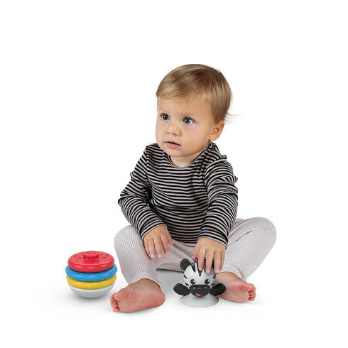 Baby Einstein Stack & Wobble Zen Teether Toy, BPA Free, for Infants 3 Months and Up, Cause and Effect Learning