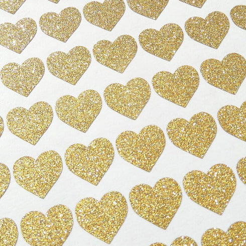 Amaonm 72 Pcs Removable Sparkling Gold Heart Wall Decals, DIY Peel and Stick Art Decor for Home Walls