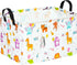 Rectangle ZOO Happy Birthday Party Gift Shelf, Nursery Storage Basket, Laundry Hamper with Handles, Toys Storage Box