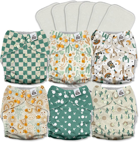Mama Koala 3.0 Pocket Cloth Diapers for Babies with AWJ Lining, 6