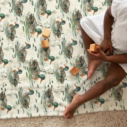 KuphiL10C Kids-30x40 Unisex Mallard Ducks Theme Baby Nursery Throw Gift Blanket for Boys Girls, Cute Ducks Leaves