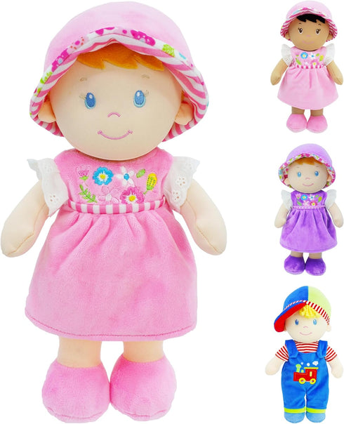 June Garden 12" Soft Dolly Emilia - Stuffed Soft Baby Doll Gift
