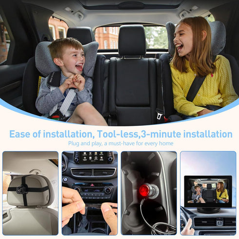 BTLMEMO 4.3" 1080P, Baby Car Camera Monitor for Backseat - Baby Car Mirror - Safety Rear Facing Infant Back Seat Camera