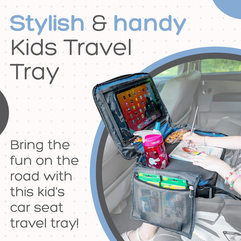 BE Family Travel Kids Car Seat Tray, Car Accessories for Children, Multipurpose Snack Tray for Engaging Activities