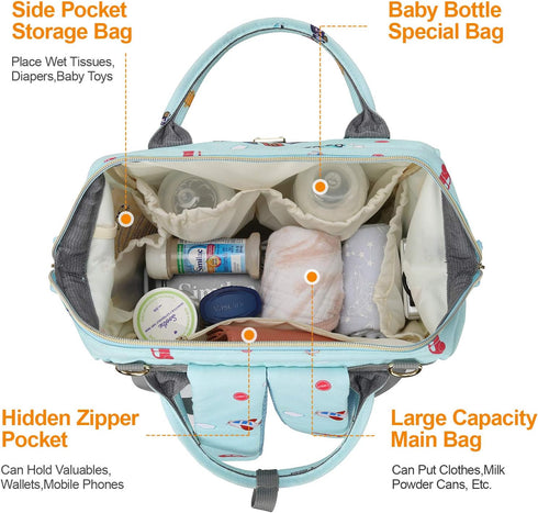 Backpack Pack,Waterproof Diaper Bags Baby Bag for Mom Dad Baby Girls Boy, Cute Mult Diaper Nappy Bag Travel Back