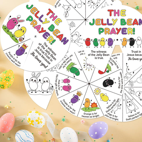24 Sets COcnny Easter Coloring Craft for Kids - Color Your Own Jelly Bean Art Craft Cards, DIY Coloring The Jellybean