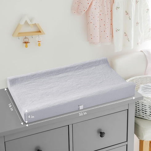 2 Pack Pro Goleem Muslin Changing Pad Cover for Boys and Girls, Soft Breathable Fitted Cotton Diaper Changing Table Pad