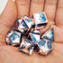 Haxtec Metal DND Dice Set, Copper Blue White D&D Dice with Leather Bag for Dungeons and Dragons RPG