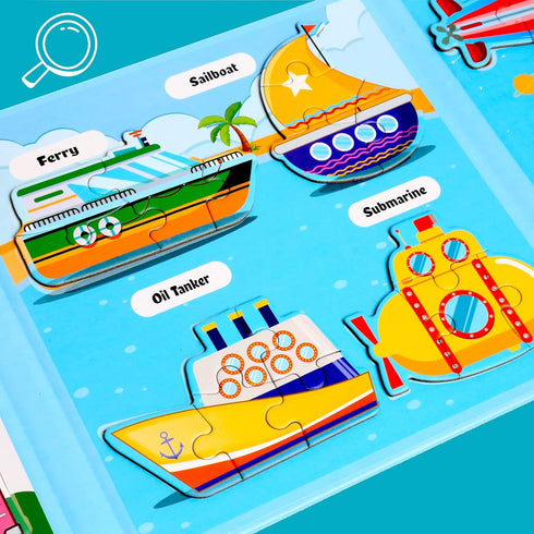 Magnetic Puzzles for Kids Ages 1-3, Travel Toddler Puzzles for Boys & Girls 2-4 Year Road Trip Gift
