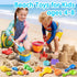 LullaBlock Set 20 3-10 Beach Toys for Kids, Sand Toys with Collapsible Sand Bucket, Shovel, Marine Life & Vehicles