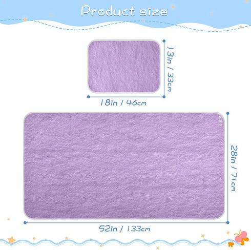 SyXIOP 28" 52" Purple Cooling Baby Waterproof Crib Mattress Protector x Ultra Soft Bed Pads Disposable for Baby&Toddler