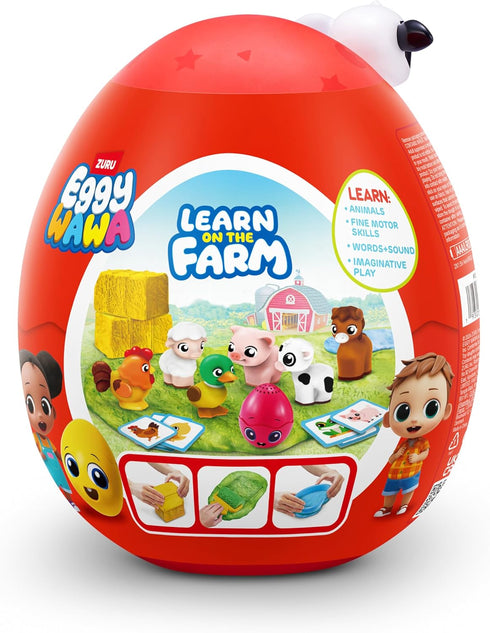 Eggy Wawa Learn on The Farm by ZURU, Pre-K Interactive Baby and Toddler Learning Toy with Music, Education, Motor