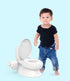 ToyLet Toilet Training Potty for Baby or Toddler with Comfy Toilet seat, Cover, flushable Wipes Storage & Paper roll