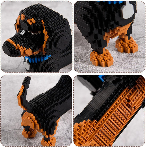 XinLiangDian 3D 2100 Set,Animals 14+Boys Dachshund Dog Puzzle PCS Building Blocks Gifts Compatible with Mini Legos