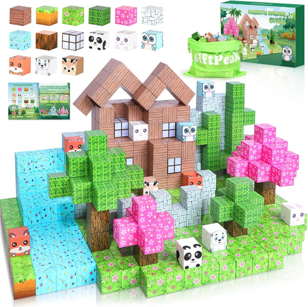 100PCS Magnetic Blocks for Kids, Magnetic Blocks for Kids Ages 4-8, Magnetic