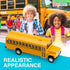 Pullback Diecast School Buses - 2 Pack Yellow Metal Toys with Write-On Surfaces - Perfect Gifts for Kids