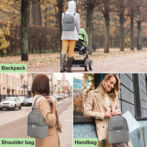 Pack, Sanchamy Breastmilk Cooler Bag with Ice Double Deck Breast Milk Storage for Breastfeeding, Nursing, Daycare