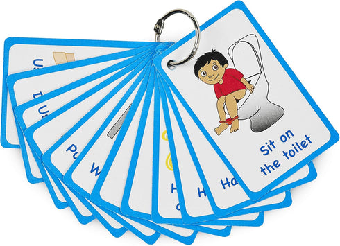 My Toilet Routine Cards, 12 Flash Cards for Visual Aid, Special Ed, Speech Delay for Non-Verbal Children and Adults