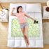 Yoogain 52" 34" Mild and Fresh Flower Lemon Yellow Light Green Changing Pad Covers Soft Absorbent Toddler Bed Pee Pads