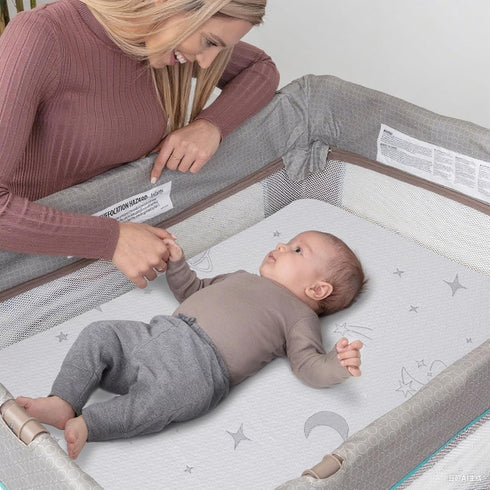 HDJOAPS Pack 38"x26"x3", Pack and Play Mattress Pad Dual-Sided n Play Mattress Crib Mattress Pad with Soft Breathable