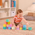 6+ B. toys Sensory Baby Toys Soft Baby Blocks Stacking Drip Cups Numbers, Shapes & Animals Months Stackin' Squishies