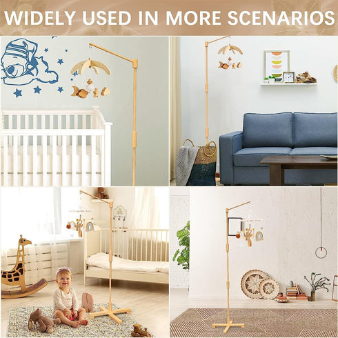 57.4 Inch Set FEISIKE Baby Crib Mobile Arm, Mobile Arm for Crib Wooden Nursery Decor Hanger,Holder for DIY Mobile Baby