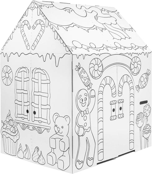 Easy Playhouse Gingerbread House - Kids Art & Craft for Indoor Fun, Decorate & Personalize
