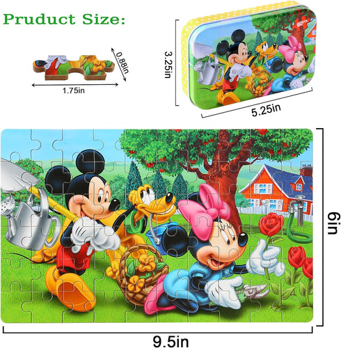 LELEMON Puzzles for Kids Ages 4-6, 60 Piece Puzzles for Ages 3-5 in Metal Box, Educational Jigsaw Puzzle Games