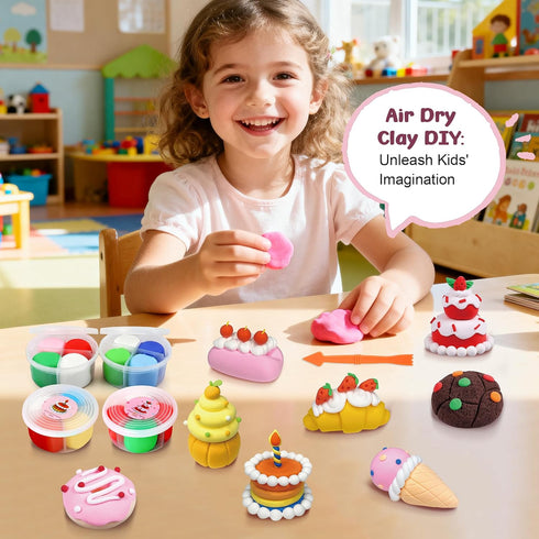 HECKLES 3-12 12 (48 Set Air Dry Clay Kit for Kids - Boxes Total Blocks) Non-Toxic Magic Molding Clay | Dessert-Themed
