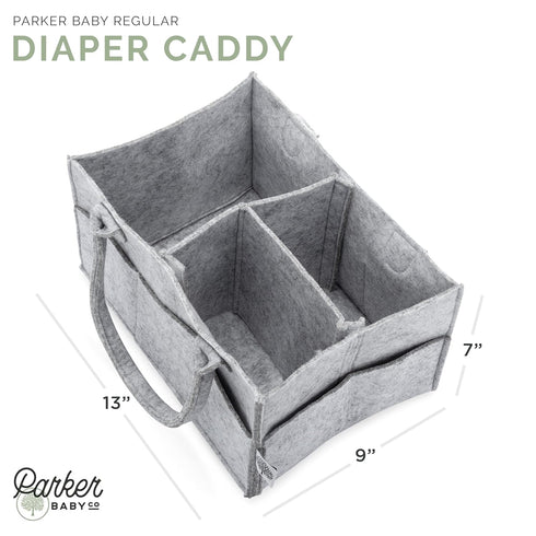 Parker Baby Diaper Caddy - Versatile Nursery Storage Organizer (Gray, Regular Size)