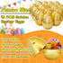 QXCMFNI 16 6 Inch PCS Jumbo Gold Plastic Easter Eggs, Giant Metallic Golden Easter Eggs Fillable Large Empty Egg