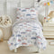 JHXHMX Car Toddler Bedding Set for Boys,4 Piece Bed-in-a-Bag Toddler Comforter Set,Soft