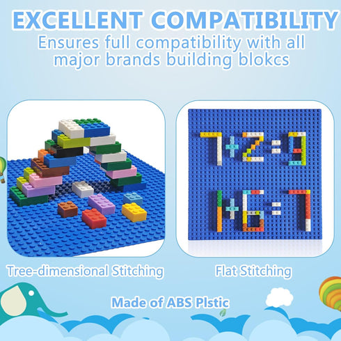 LABITITOUR 4 Pack 10"x10", of Classic Building Baseplates,Building Toy Base Boards to Build On, Brick Toy Builders Mat